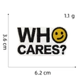 Detailed view of Who Cares cactus embroidery patch with 6.2cm x 3.6cm size dimensions - Plant Travel Style 6 (WHO CARES Smile)