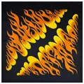 Polyester paisley bandana featuring vibrant orange and yellow gradient flame pattern on black - 54*54CM / Polyester Diagonal Flame