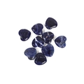 Polished blue sodalite heart-shaped crystals with natural white texture in a group of nine - Sodalite