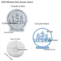 Silikonform-Set für HOME Haus-Kerzenständer mit Herz-Stern-Mustern für DIY-Harz-Handwerk - Home Slim Hausstecker + D3702 3d-basisform
