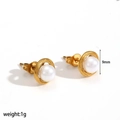 Gold 9mm Pearl Studs (TE60359)