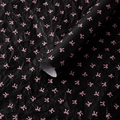 Black tissue paper rolls with pink bow patterns for floral and gift wrapping - Butterfly Sydney Paper [Style E]