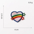 Toppa ricamata a cuore arcobaleno con stelle per cover di telefoni e borse, 4x2.9cm - 2# Cuore Arcobaleno