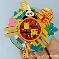 Calamita da frigo Chongqing rotante con panda e motivi di monumenti hotpot - BXT0040 Chongqing Panda Stile Rotante