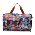 Large colorful geometric pattern nylon fitness bag with independent shoe compartment - Rainbow
