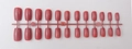 Glossy long square press-on nails in dusty rose pink finish displayed on a plastic rack - Bean Paste Pink (CFL-15)
