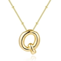 3D balloon style letter Q pendant necklace in 18K gold plated stainless steel - Letter Q - Gold