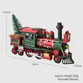 Trenino di Natale retrò in ferro con albero in miniatura e ruote mobili, decoro da 28cm - Treno / 520g