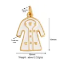 Golden doctor coat enamel pendant charm with white details for necklaces and bracelets - Gold White Lab Coat