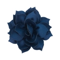 Detail of 8cm blue satin multilayer lotus flower hair accessory with glossy fabric texture - Navy Blue
