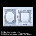 Baroque style oval and square picture frame silicone molds for fondant and resin art - 2# (15-967) / Clear