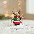 Christmas reindeer swing figurine with red green festive clothes and jute rope ornament - Reindeer Swing Pendant