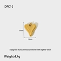 Polished gold-plated heart pendant for jewelry making with 17mm by 14mm dimensions - Heart Shape (DFC16)