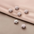 Star-shaped lilac quilt clips for duvet cover fastening with secure fabric covering - 6 Pcs Set / Plum Blossom Light Grey (Without Needle)