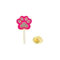 Spilla lecca-lecca a zampa di gatto rosa con strass lucidi e base in metallo dorato - Stile Zampa di Gatto Rosa (CZ1095-4)