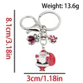 Cute Santa Claus Christmas keychain with bell and gift box charm including measurements - ER1787-Santa Gift Box Bell 8-shape Keychain