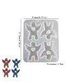 Molde de silicona para 4 figuras de ángel con recorte de corazón, blanco translúcido - Placa de inserción de ángel de 4 cavidades