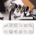Silver alloy nail art charms set in 12-slot box featuring stars, moons and chain motifs - Alloy Long Box 07#(F773-7)