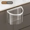 Pattumiera da cucina trasparente taglia media a parete con bordo bianco su mobile - Medio / Trasparente
