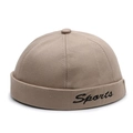 Berretto docker kaki in cotone con ricamo Sports nero per uomo e donna - Regolabile / Cachi