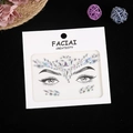 Iridescent face rhinestone jewels with multi-shape gems on white display card - Iridescent White Style