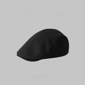 Classic black newsboy hat in cotton twill fabric with minimalist vintage british style - One Size (Adjustable) / Black