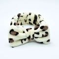 Fascia elastica in pile corallo leopardata con fiocco per lavaggio viso e trucco - Fascia con fiocco leopardato beige (156#)