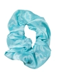 Sky blue satin scrunchie with silky finish and elastic band for elegant hair styling - Sky Blue