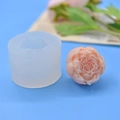 Flower ball silicone mold for DIY cake baking and scented candle making with finished product - White