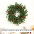 PE Soft Glue Style 40CM (30 Tips) With Pine Cone & Red Berry