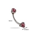 Surgical steel dragon claw eyebrow piercing with purple cat eye moonstone decoration - Fuchsia (8#)