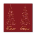 Red and gold Merry Christmas stickers with sparkling tree design for gift sealing - Style 2