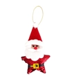 Pendaglio di Babbo Natale a forma di stella con paillettes rosse per decoro Natale - Ciondolo Babbo Natale