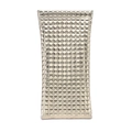Portable sunglasses pouch in gold PU leather with textured pyramid quilt pattern - Diamond Pattern / Elegant Gold