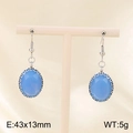 Elegante himmelblaue ovale Glasohrringe mit Edelstahlhaken für Damen Accessoires - Himmelblauer Ovaler Stil (KE116071-FA)