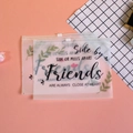 Translucent frosted EVA eyelash storage bag with friendship quote and white zipper - Pattern 15-Friends Heart