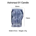 Astronaut siliconen mal voor kaarsen en hars, hoogte 74mm met zwaaiende pose design - Astronaut 01 (Staand) / Wit