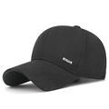 Men's black mesh baseball cap with metal 'HAT SPORTS' emblem and fashion brim detail - Adjustable / Gray