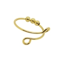 Adjustable gold stress relief ring with three sliding beads for anxiety and relaxation - Adjustable Open / Gold (Copper)