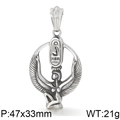 Colgante alas diosa Isis egipcia vintage en acero inoxidable plata, 47x33mm 21g - Colgante Diosa Isis (KP55854-BD)