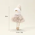 Pink plush angel doll Christmas tree ornament with gold star, size 20cm x 12.5cm - Pink Plush Girl (2023F-1)