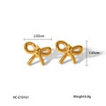 Minimalist 18k gold plated stainless steel bow stud earrings size 2.02cm by 1.65cm - Gold
