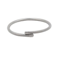 Sleek silver stainless steel spring coil bangle with a minimalist open-end design for couples - Ordinary Band 1-Layer / Steel