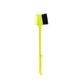 Bright yellow dual-ended eyebrow brush and styling comb tool with fine pointed tail - Green