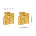 Size chart for gold geometric hammered earrings showing 2.75cm height and 10.8g weight - Irregular Lava Hammered