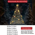 Golden Christmas tree static window sticker with snowflakes and stars in multiple sizes - Ornament Mix Christmas Tree Style-30 / Small (40*55CM)