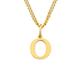 Elegante collar de acero inoxidable dorado con un colgante de letra O pulido y minimalista - Letra O (Dorado)