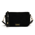 Sac bandoulière tendance en cuir noir mat avec détails dorés et sangle élégante - Noir