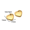 18K gold plated stainless steel heart pendant charm measuring 17mm x 15mm in bright gold - Gold Heart 08