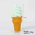 Realistic 14cm mint green cream swirl ice cream cone model for dessert shop display - Standard Type / Light Green